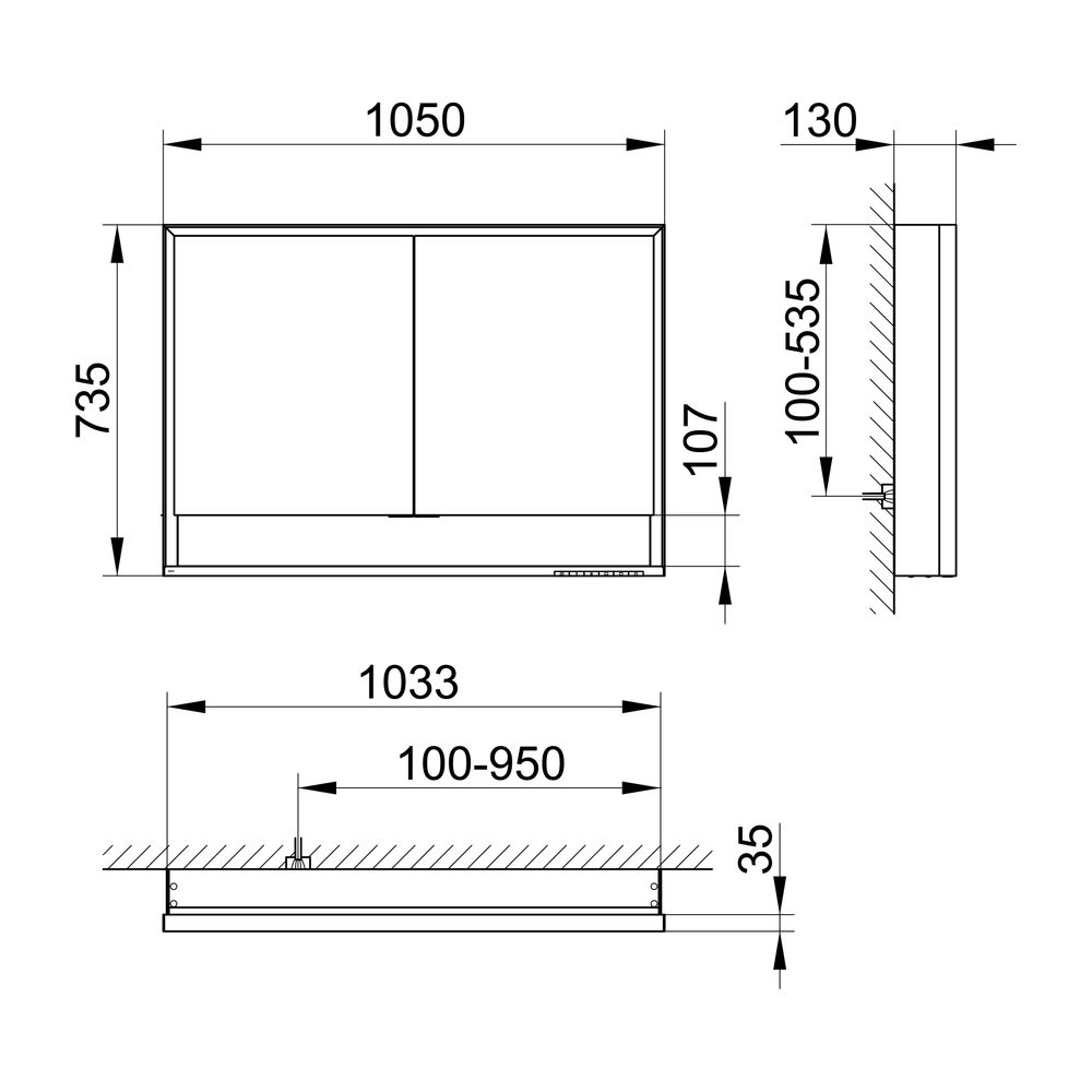 Keuco Royal Lumos Spiegelschrank Wandvorbau 2-türig kurze Tür, mit Spiegelheizung, 1... KEUCO-14328171304 4017214960446 (Abb. 2)