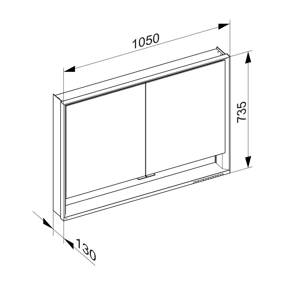 Keuco Royal Lumos Spiegelschrank Wandvorbau 2-türig kurze Tür, mit Spiegelheizung, 1... KEUCO-14328171304 4017214960446 (Abb. 3)