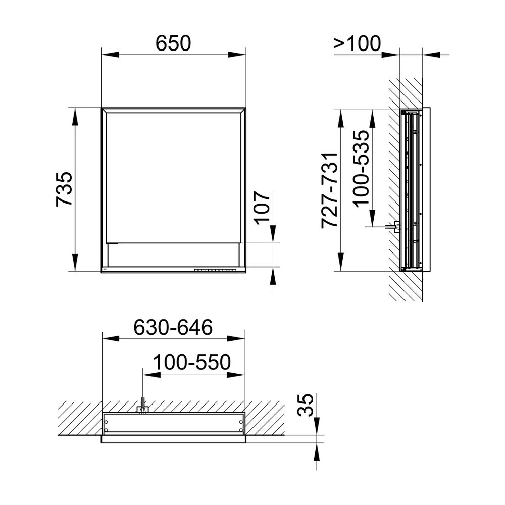 Keuco Royal Lumos Spiegelschrank Wandeinbau 1-türig kurze Tür, Anschlag rechts, Spie... KEUCO-14331171104 4017214960705 (Abb. 2)