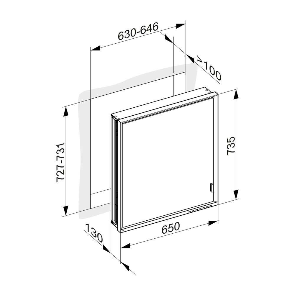 Keuco Royal Lumos Spiegelschrank Wandeinbau 1-türig lange Tür, Anschlag links, 650x7... KEUCO-14331172201 4017214961115 (Abb. 3)