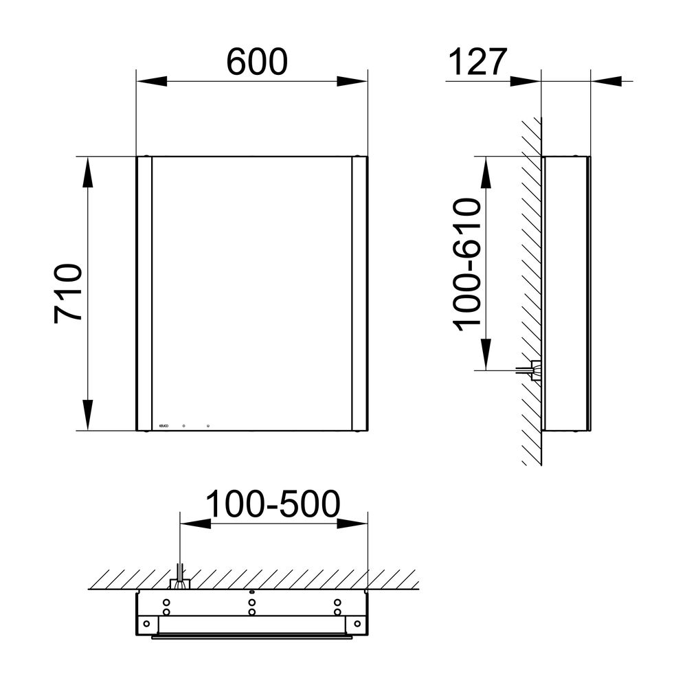 Keuco Somaris Spiegelschrank Wandvorbau 1-türig, Anschlag links, mit Heizung und 1 S... KEUCO-14501851201 4017214974108 (Abb. 2)