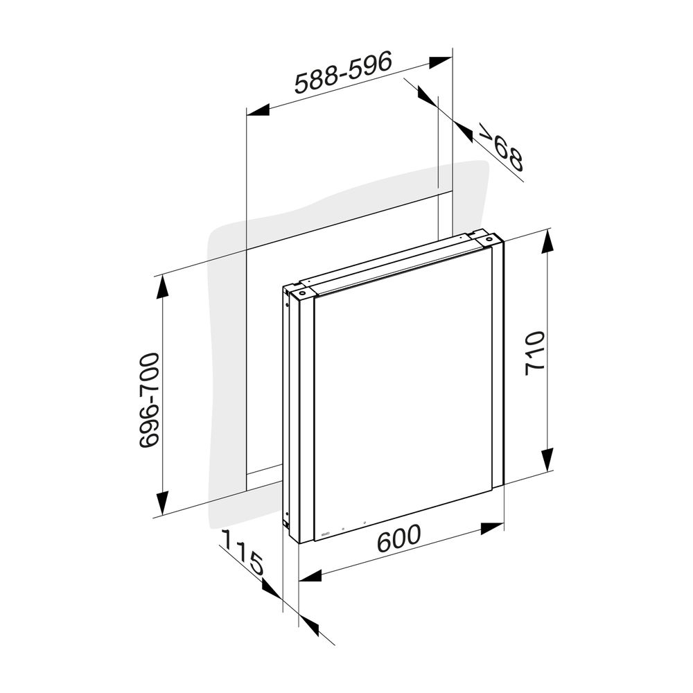 Keuco Somaris Einbau-Spiegelschrank, 1-türig, Anschlag links, 600x710x115mm, mit Spi... KEUCO-14511851201 4017214974665 (Abb. 3)