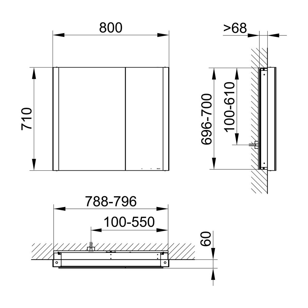 Keuco Somaris Spiegelschrank Wandeinbau 2-türig asymmetrisch, mit Heizung und 1 Stec... KEUCO-14512372201 4017214974863 (Abb. 2)