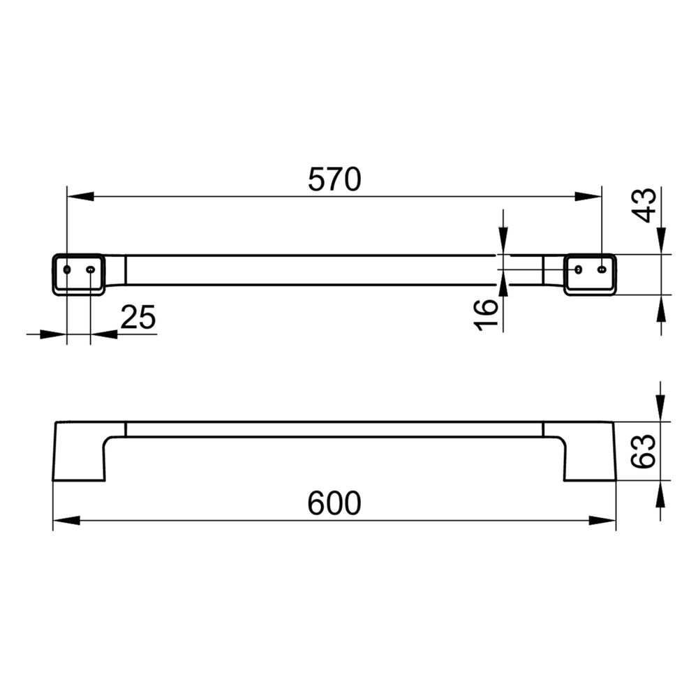 Keuco Aveno Badetuchhalter, 600mm, mit Befestigungsset, Verchromt, 14601010600... KEUCO-14601010600 4017214230839 (Abb. 2)