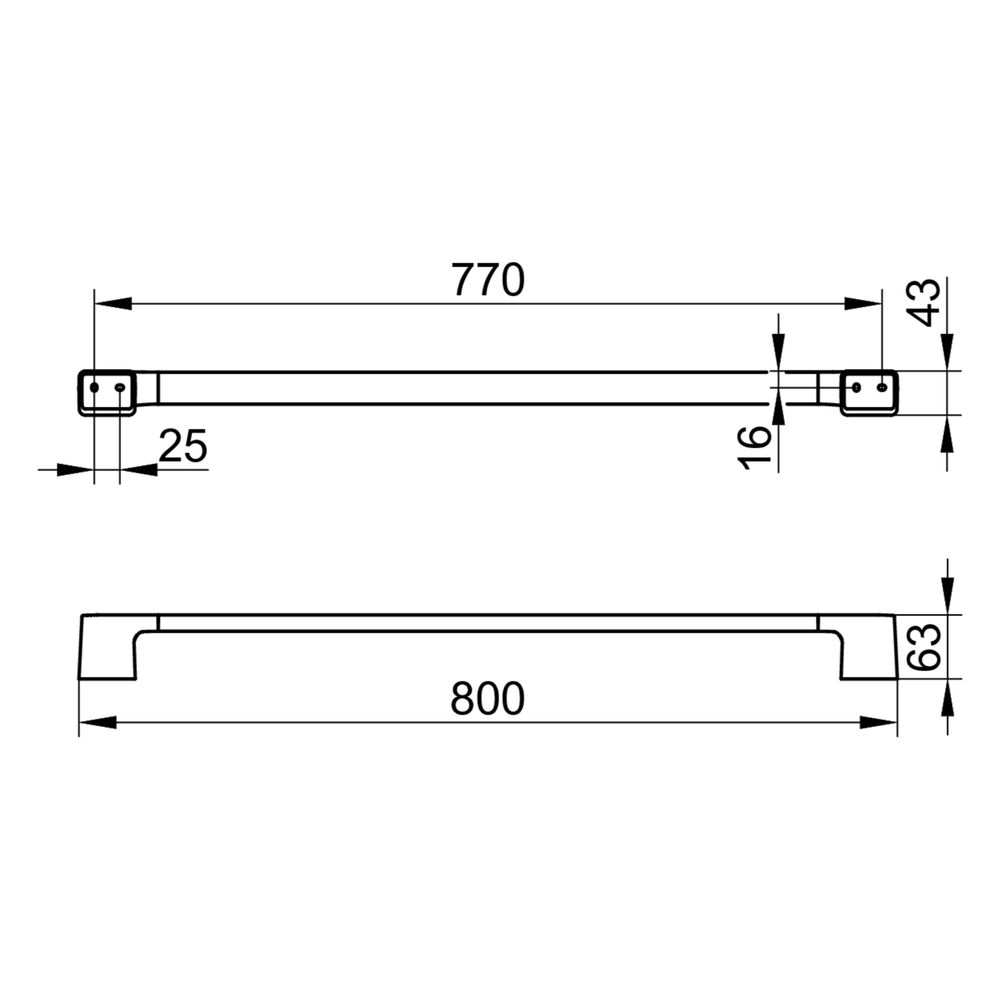 Keuco Aveno Badetuchhalter, 800mm, mit Befestigungsset, Schwarz matt, 14601370800... KEUCO-14601370800 4017214230778 (Abb. 2)