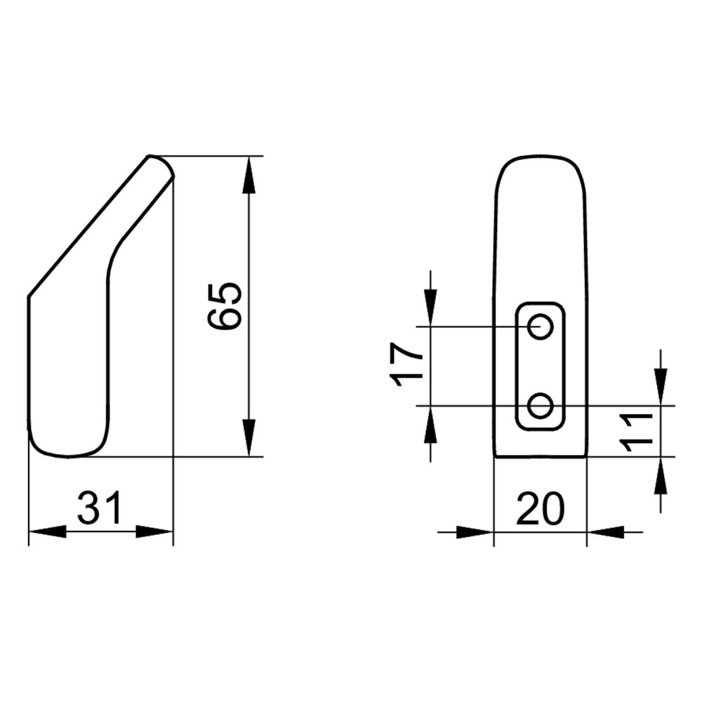 Keuco Aveno Handtuchhaken, mit Befestigungsset, Verchromt, 14614010000... KEUCO-14614010000 4017214230570 (Abb. 2)