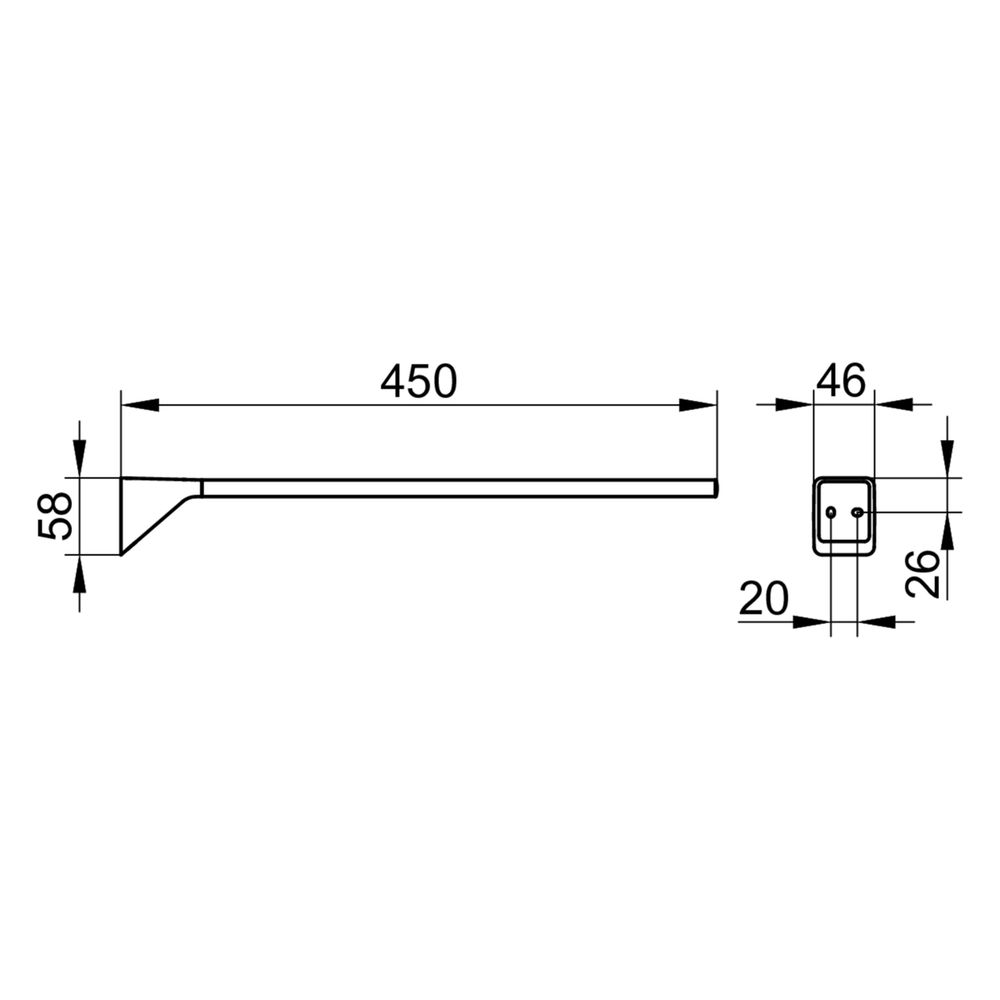 Keuco Aveno Handtuchhalter 1-armig, 450mm, starr, mit Befestigungsset, Verchromt, 14... KEUCO-14620010000 4017214230617 (Abb. 2)