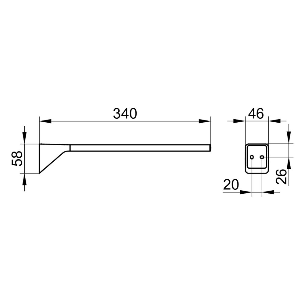 Keuco Aveno Handtuchhalter 1-armig, 340mm, starr, mit Befestigungsset, Schwarz matt,... KEUCO-14622370000 4017214981335 (Abb. 2)