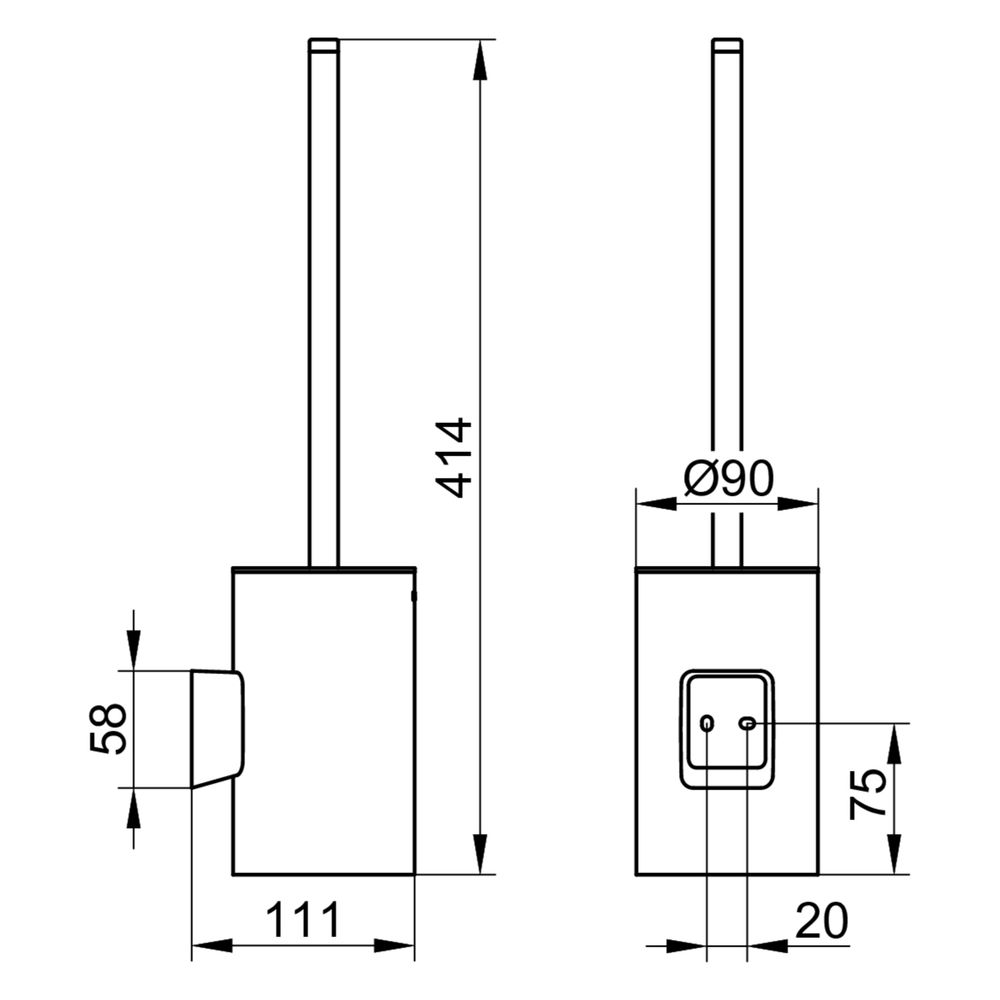 Keuco Aveno Toilettenbürstengarnitur, Echtkristall-Glasgehäuse lackiert, mit Befesti... KEUCO-14664019000 4017214981212 (Abb. 2)