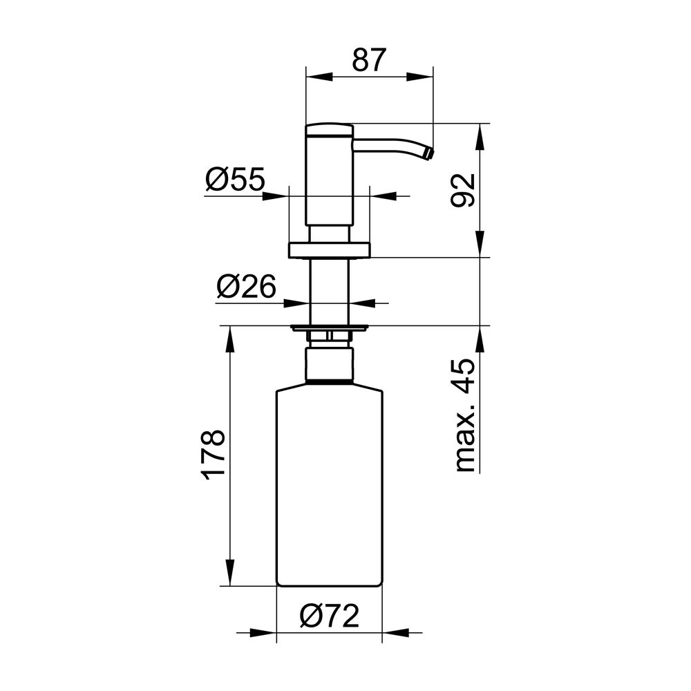KEUCO Einbau-Seifenspender Plan 14949, mit Pumpe, 500 ml, Aluminium finish... KEUCO-14949170200 4017214117239 (Abb. 2)