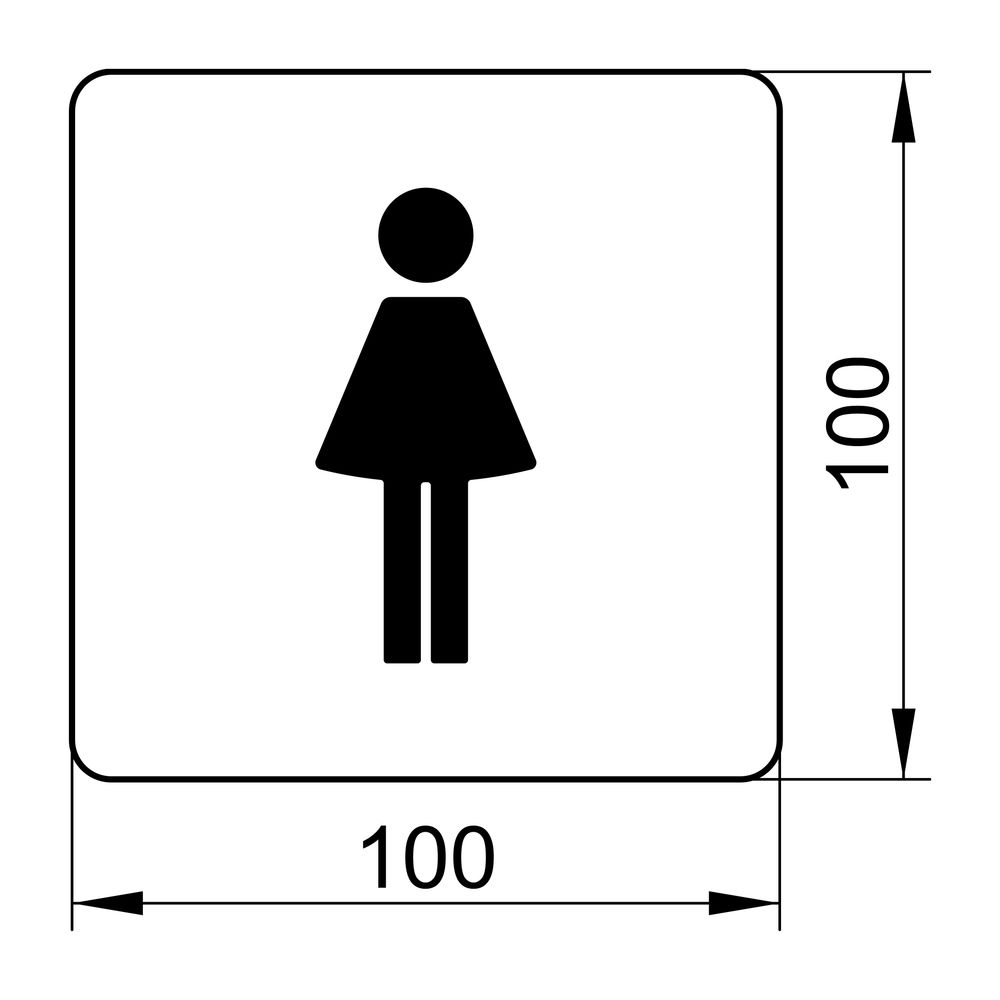 Keuco Plan WC-Türschild Symbol Damen, mit Klebeset, Verchromt, 14966010000... KEUCO-14966010000 4017214138708 (Abb. 2)