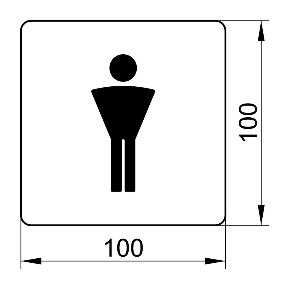 Keuco Plan WC-Türschild Symbol Herren, mit Klebeset, Verchromt, 14967010000... KEUCO-14967010000 4017214138722 (Abb. 2)