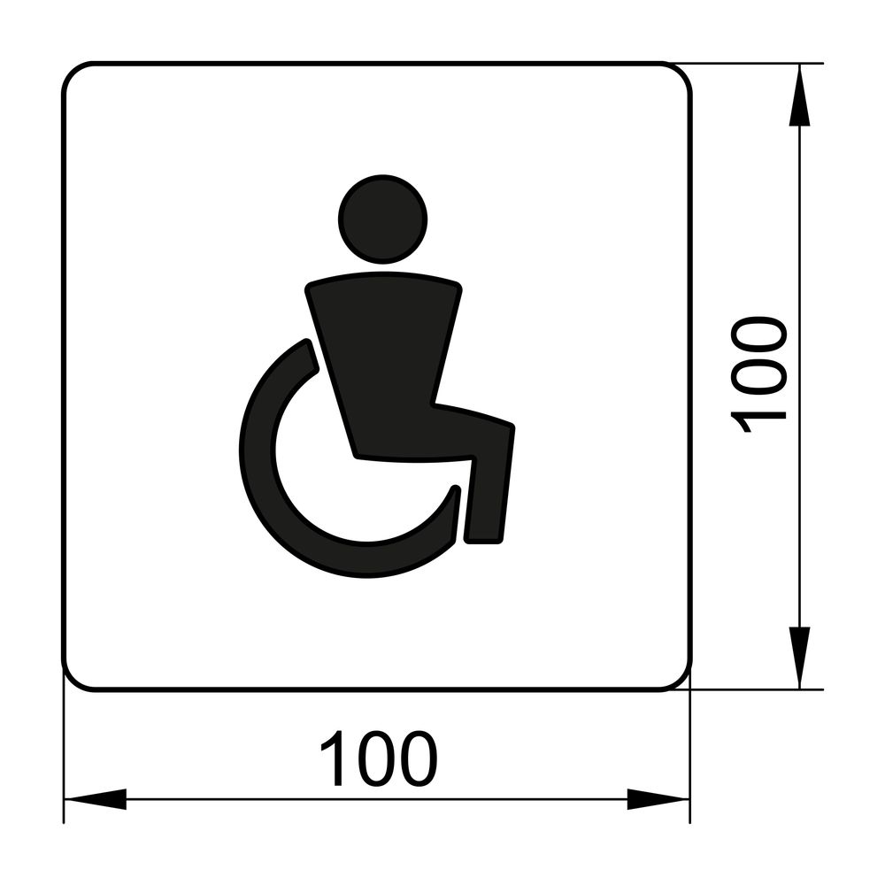 Keuco Plan WC-Türschild Symbol Barrierefrei, mit Klebeset, Verchromt, 14968010000... KEUCO-14968010000 4017214138753 (Abb. 2)