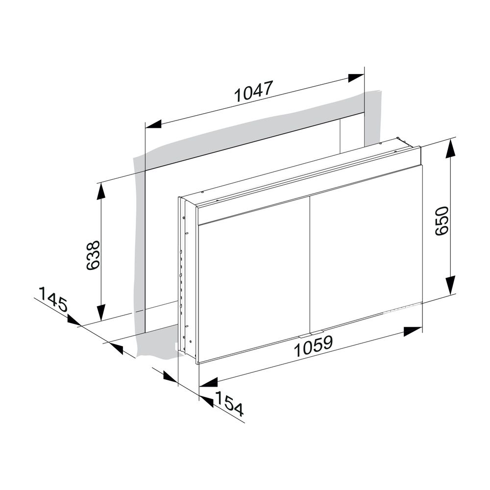 KEUCO Spiegelschrank Edition 400 21502, Wandeinbau, 1060 x 650 x 154 mm... KEUCO-21502171301 4017214512102 (Abb. 3)