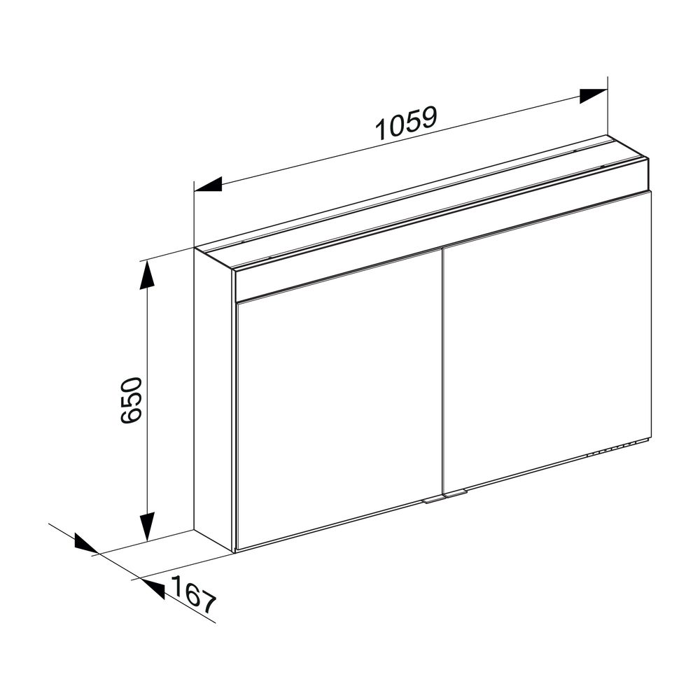 KEUCO Spiegelschrank Edition 400 21522, Wandvorbau, 1060 x 650 x 167 mm... KEUCO-21522171301 4017214512201 (Abb. 3)