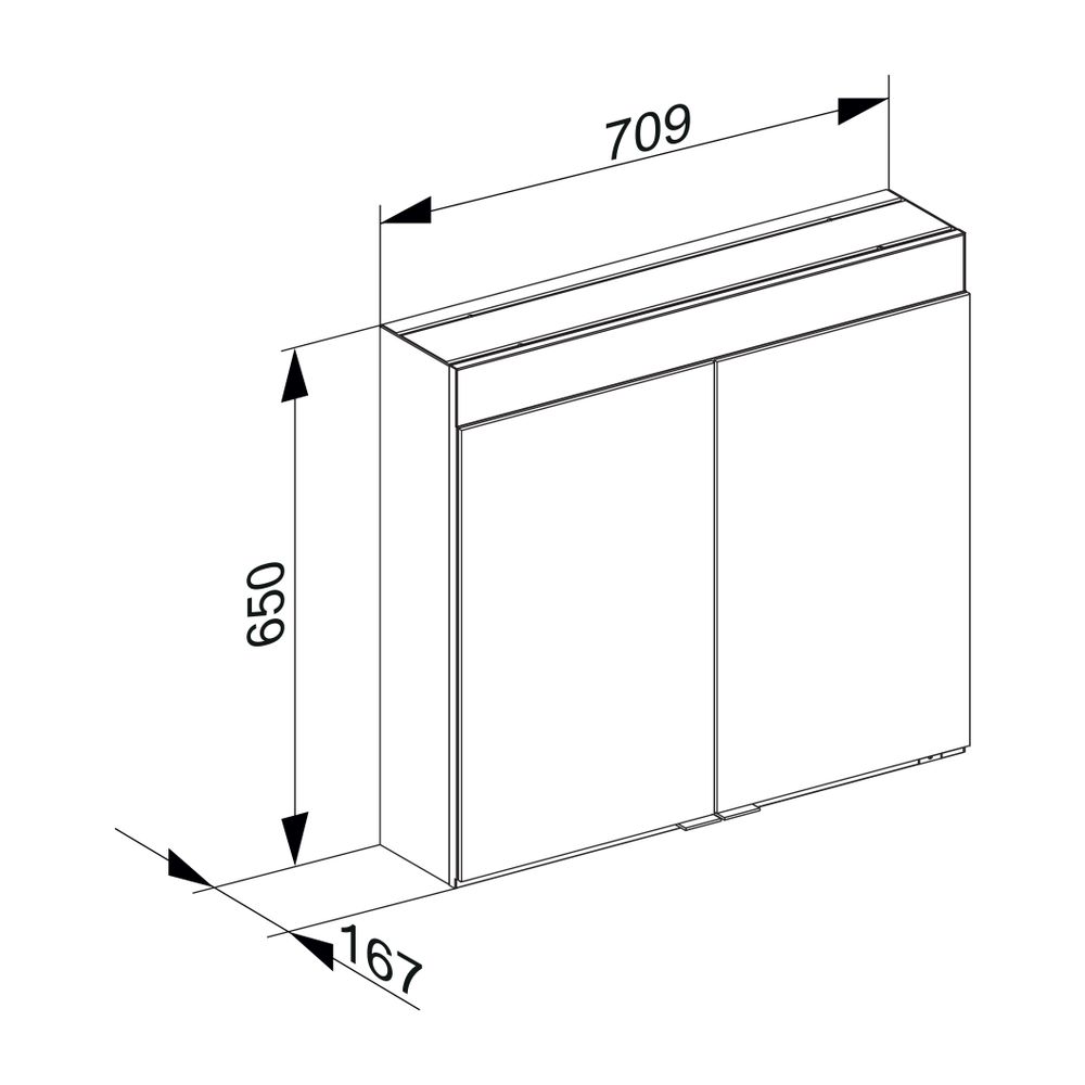 KEUCO Spiegelschrank Edition 400 21531, Wandvorbau, 1 Lichtfarbe, 710x650x167 mm... KEUCO-21531171301 4017214512058 (Abb. 3)