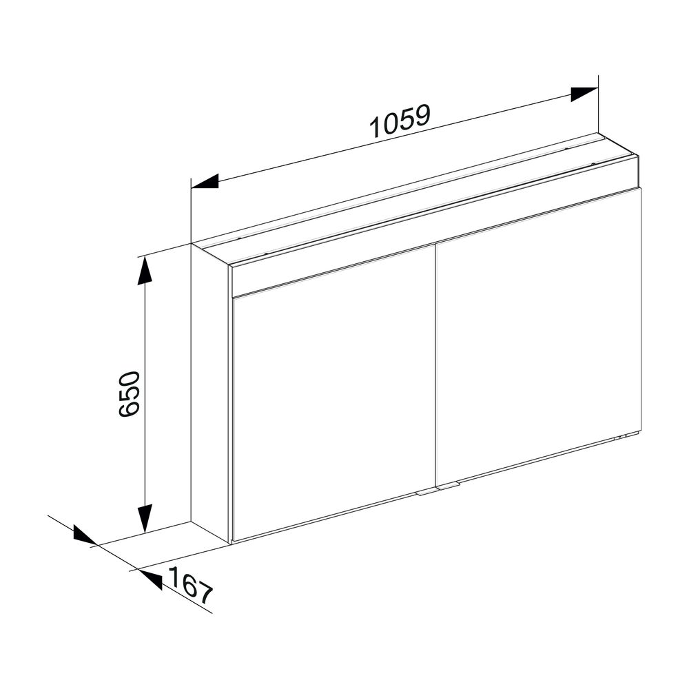 KEUCO Spiegelschrank Edition 400 21532, Wandvorbau, 1 Lichtfarbe, 1060x650x167mm... KEUCO-21532171301 4017214512256 (Abb. 3)