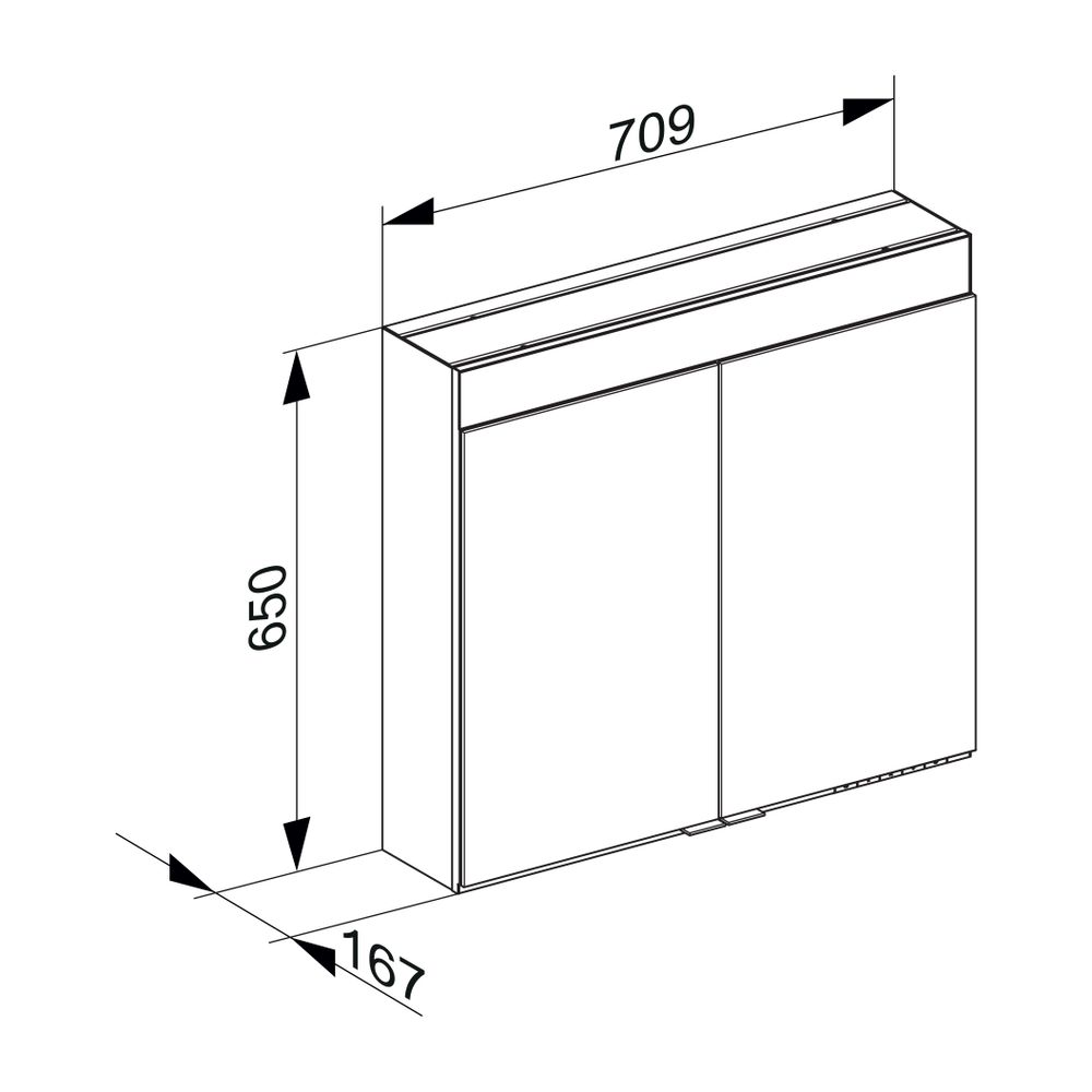 KEUCO Spiegelschrank Edition 400 21551, Wandvorb., Spiegelh., 710 x 650 x 167 mm... KEUCO-21551171301 4017214585786 (Abb. 3)