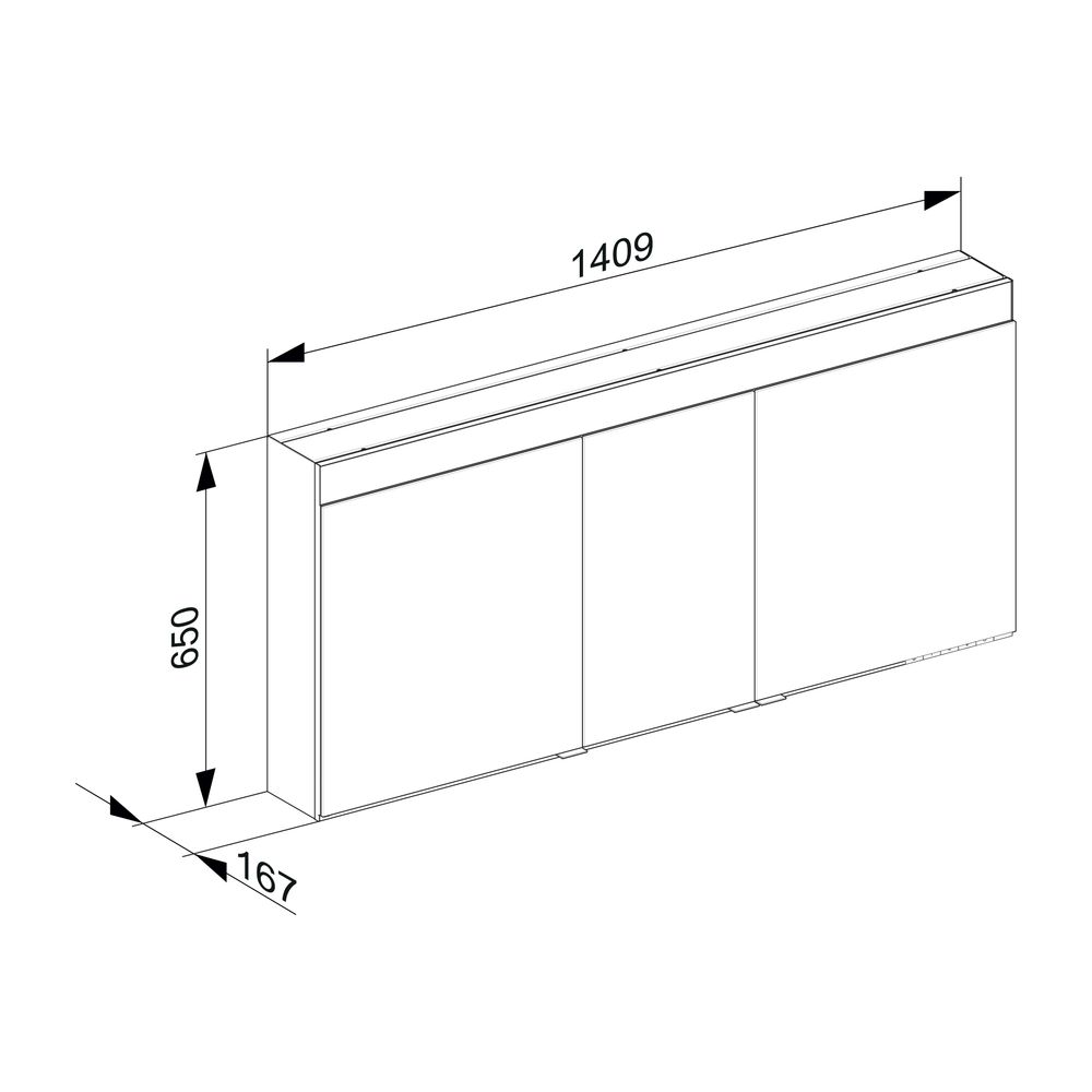 KEUCO Spiegelschrank Edition 400 21553, Wandvorb., Spiegelh., 1410 x 650 x 167 mm... KEUCO-21553171301 4017214585861 (Abb. 3)