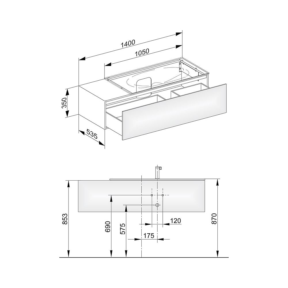 KEUCO Waschtischunterschrank Edition 11 31164, 1 Auszug, beleuchtet, weiß/Glas weiß... KEUCO-31164300100 4017214416431 (Abb. 2)