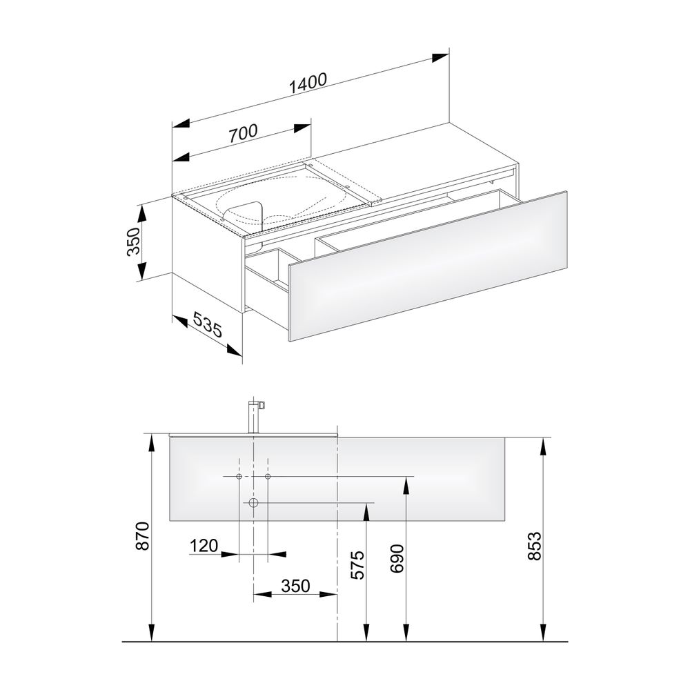 KEUCO Waschtischunterschrank Edition 11 31165, 1 Auszug, beleuchtet, weiß/Glas weiß ... KEUCO-31165270100 4017214485376 (Abb. 2)