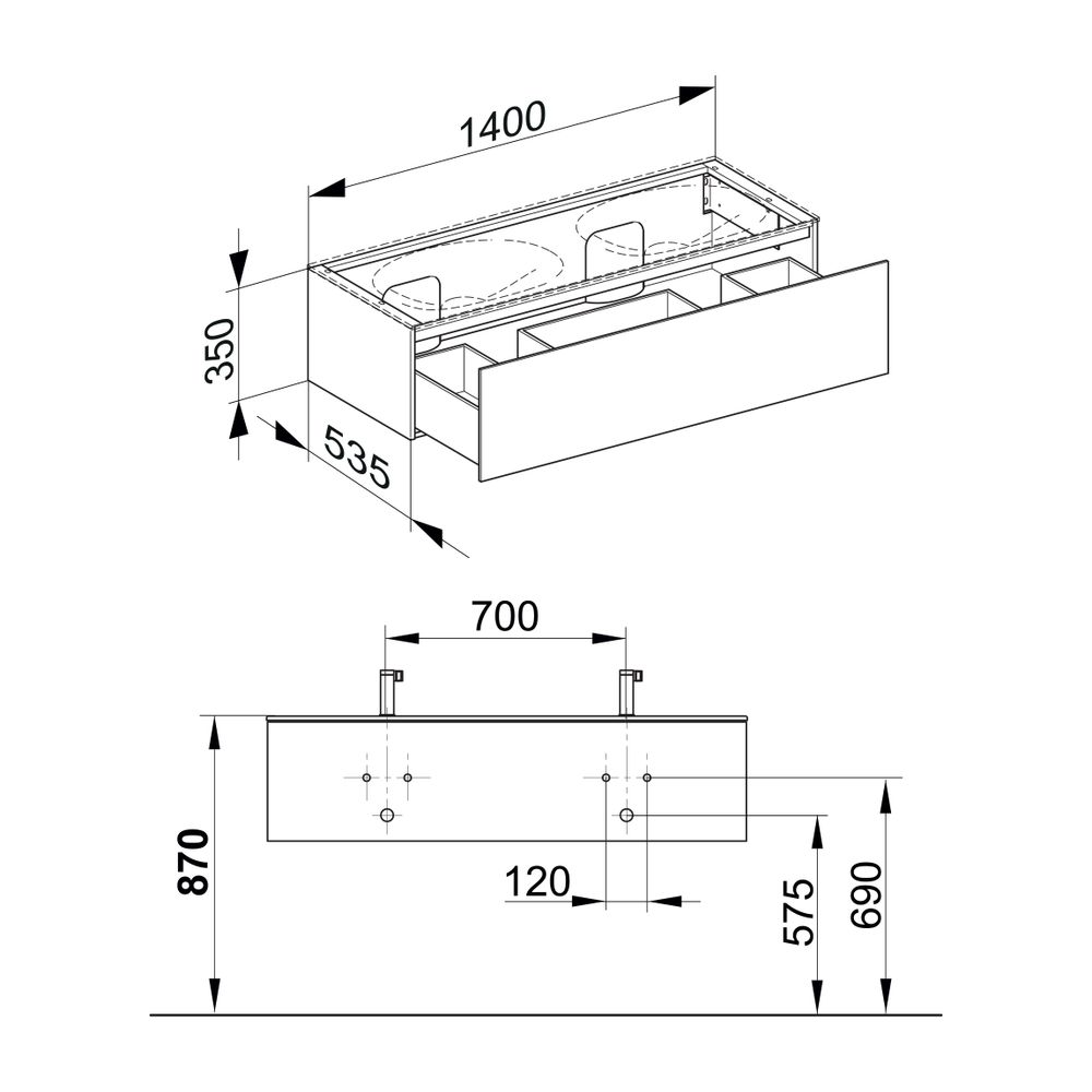 KEUCO Waschtischunterbau Edition 11 31267, 1 Auszug, schwarz/Glas schwarz... KEUCO-31267570000 4017214400478 (Abb. 2)