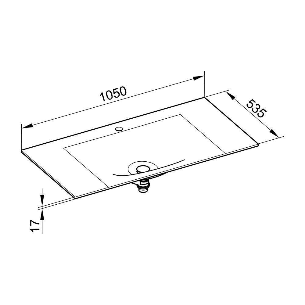 KEUCO Varicor-Waschtisch Edition 11 31270, mit 1 Loch Bohrung, weiß, 1050 mm... KEUCO-31270701001 4017214392780 (Abb. 3)