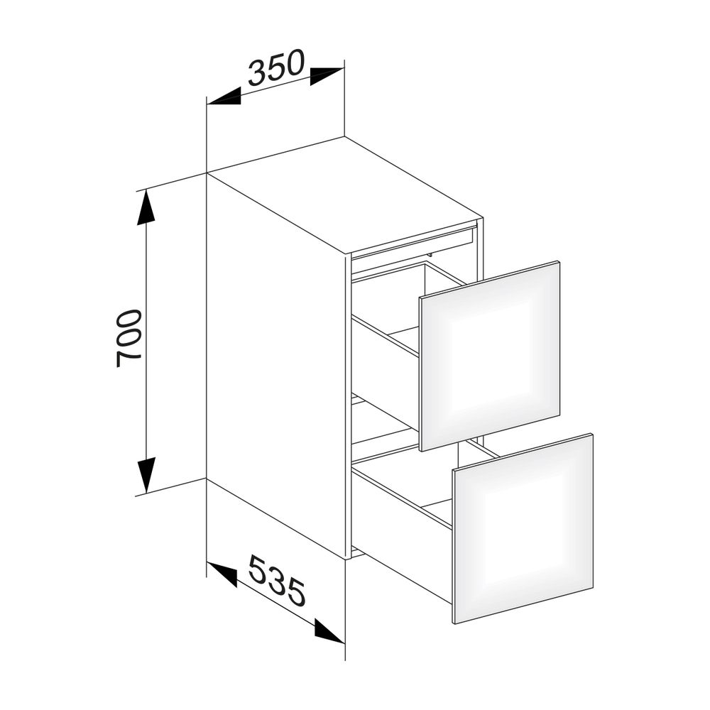 KEUCO Sideboard Edition 11 31321, 2 Auszüge, trüffel/Glas trüffel... KEUCO-31321140000 4017214415106 (Abb. 2)