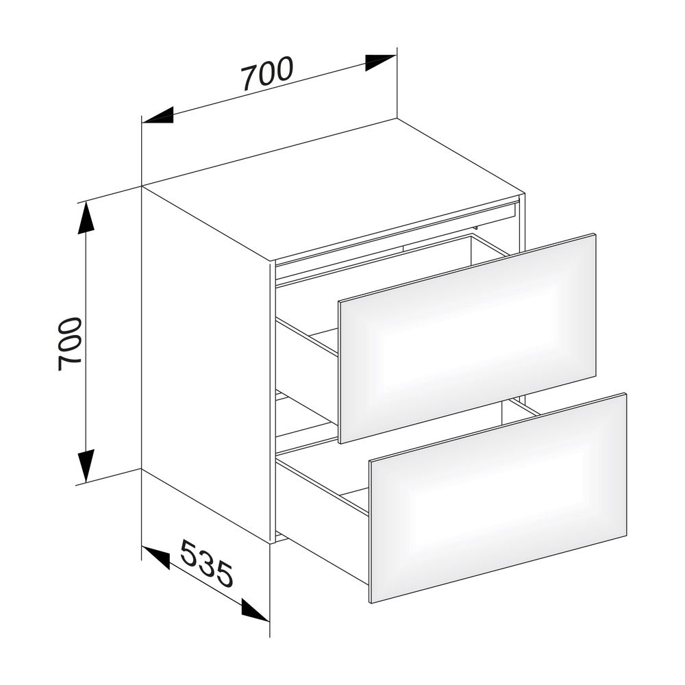 KEUCO Sideboard Edition 11 31323, 2 Auszüge weiß/Glas weiß... KEUCO-31323300000 4017214415229 (Abb. 2)