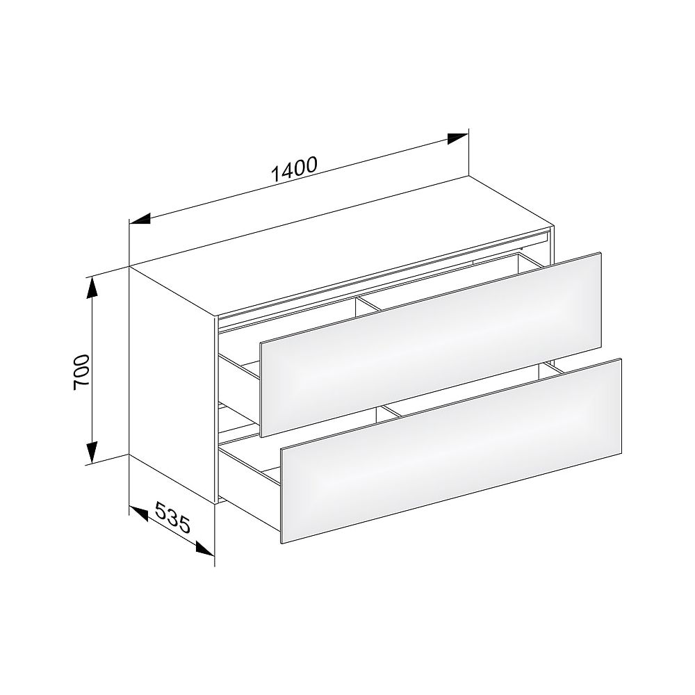 KEUCO Sideboard Edition 11 31327, 2 Auszüge, weiß/Glas weiß... KEUCO-31327300000 4017214415625 (Abb. 2)