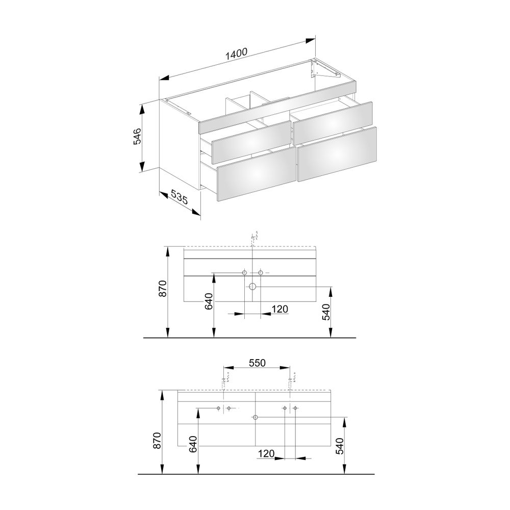 KEUCO Waschtischunterbau Edition 400 31562, 4 Auszüge, weiß HG/weiß HG... KEUCO-31562210000 4017214518883 (Abb. 2)