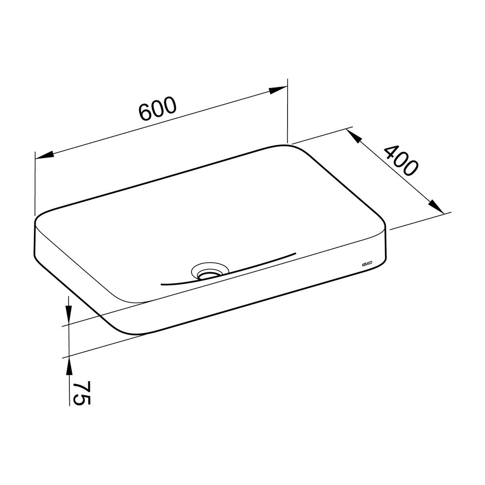 KEUCO Keramik-Waschtisch Edition 400 31570, ohne Hahnlochbohrung, weiß, 600x75x400mm... KEUCO-31570317500 4017214513468 (Abb. 3)