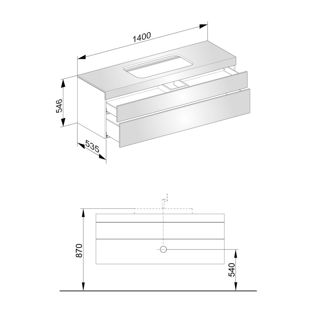 KEUCO Waschtischunterbau Edition 400 31573, 2 Auszüge, cashmere/Glas cashmere klar... KEUCO-31573180000 4017214515295 (Abb. 2)