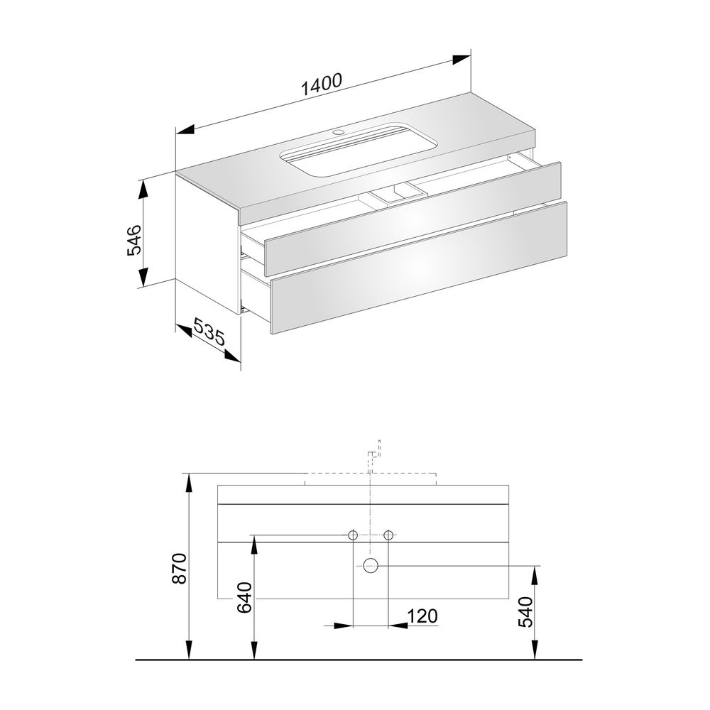 KEUCO Waschtischunterbau Edition 400 31573, Hahnloch, weiß/Glas anthrazit klar... KEUCO-31573700100 4017214515424 (Abb. 2)