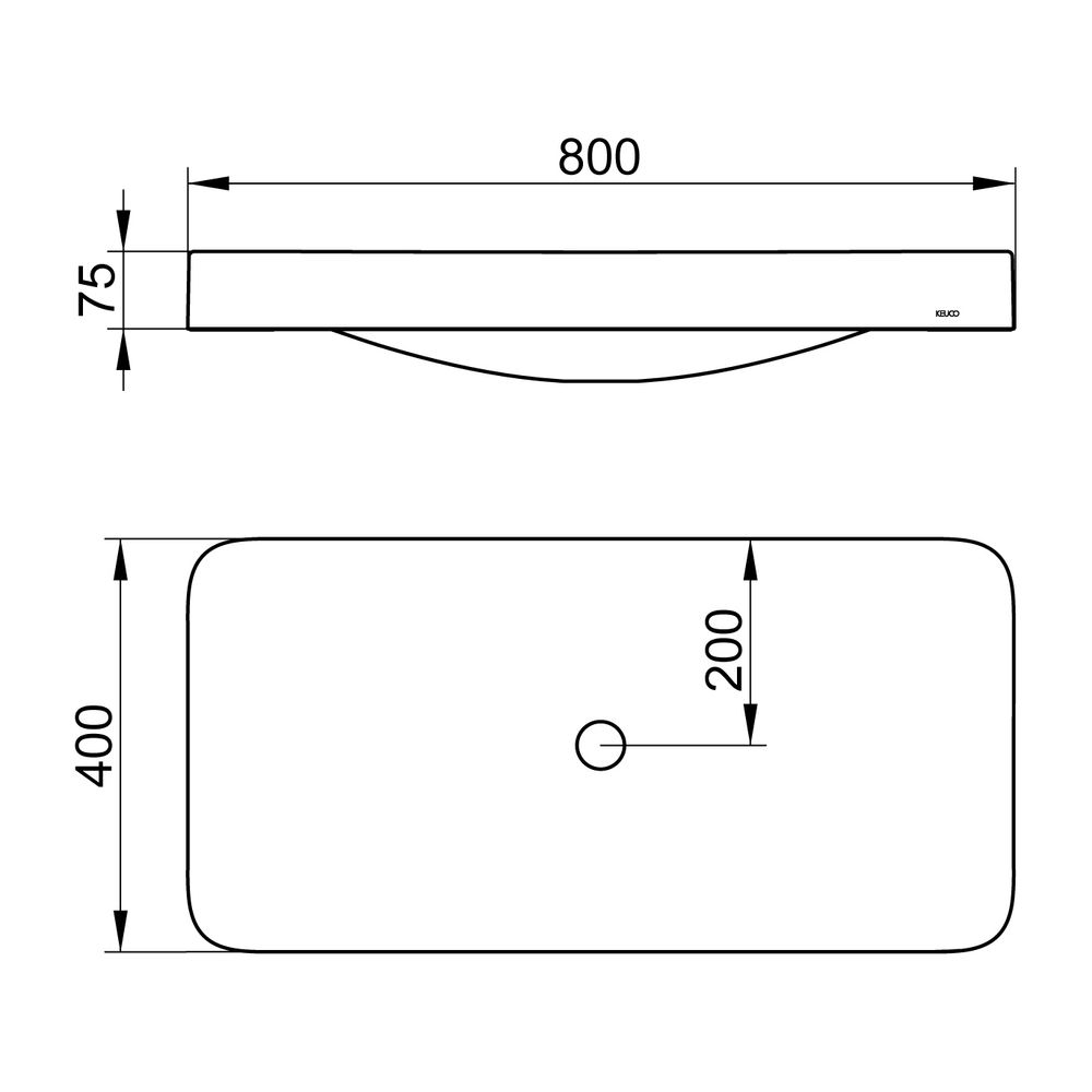 KEUCO Keramik-Waschtisch Edition 400 31580, ohne Hahnlochbohrung, weiß, 800x75x400mm... KEUCO-31580317500 4017214513482 (Abb. 2)