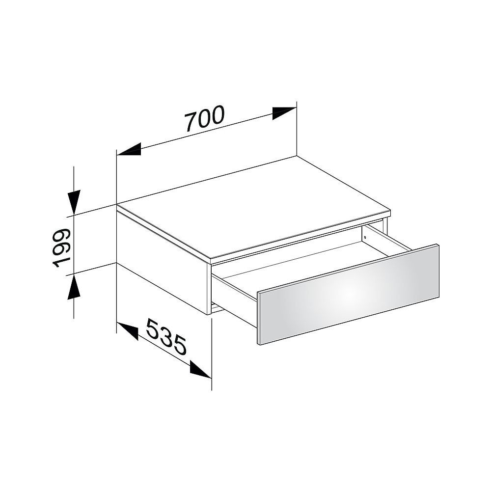 KEUCO Sideboard Edition 400 31740, 1 Auszug, weiß/Glas weiß klar... KEUCO-31740300000 4017214522101 (Abb. 2)