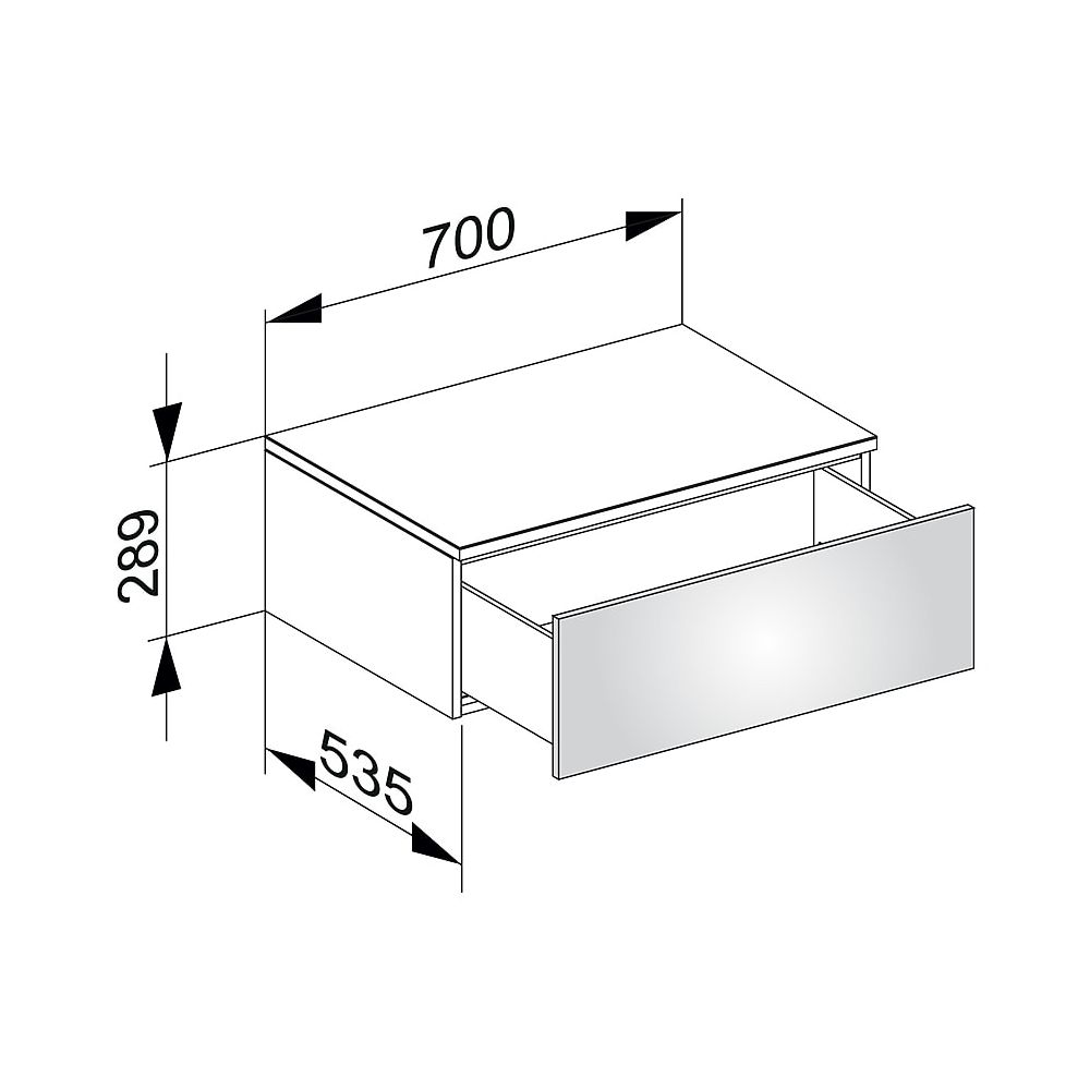 KEUCO Sideboard Edition 400 31741, 1 Auszug, weiß Hochglanz/Glas trüffel klar... KEUCO-31741820000 4017214549504 (Abb. 2)