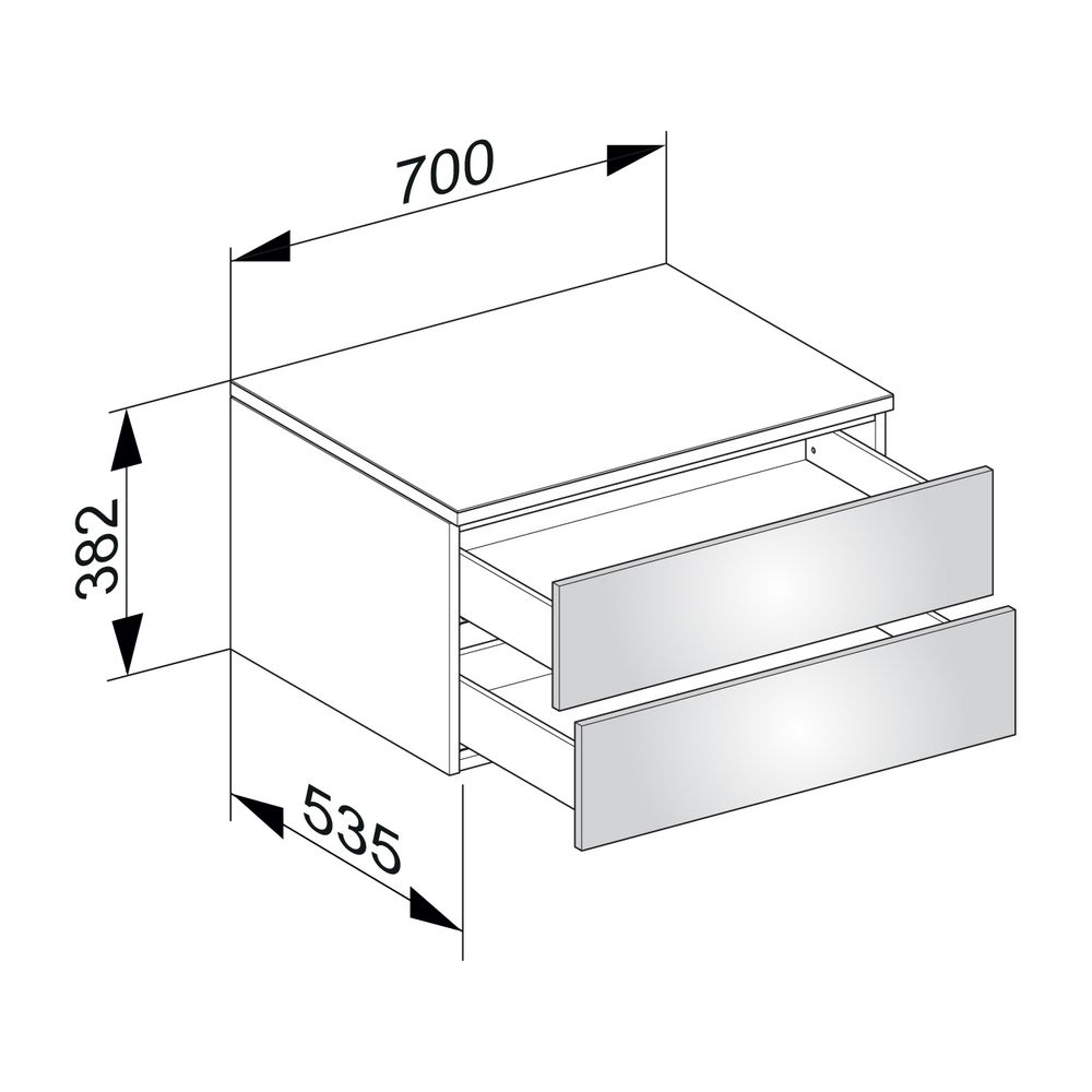 KEUCO Sideboard Edition 400 31742, 2 Auszüge, Nußbaum/Nußbaum... KEUCO-31742680000 4017214522750 (Abb. 2)