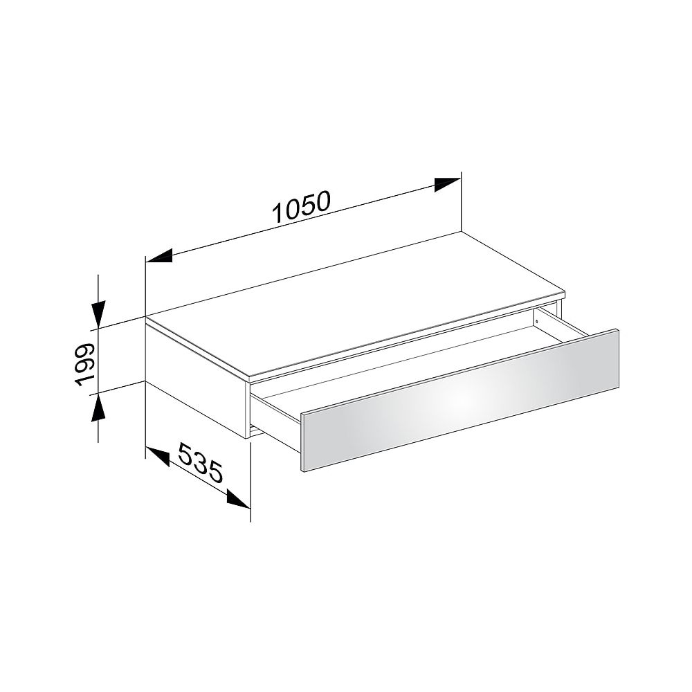 KEUCO Sideboard Edition 400 31750, 1 Auszug, weiß/Glas weiß klar... KEUCO-31750300000 4017214523504 (Abb. 2)