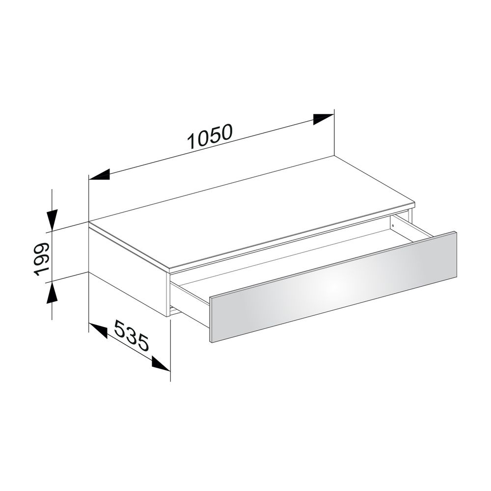 KEUCO Sideboard Edition 400 31750, 1 Auszug, weiß/Glas trüffel klar... KEUCO-31750720000 4017214523313 (Abb. 2)