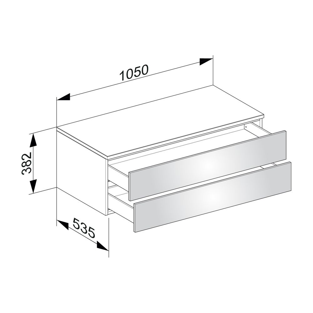KEUCO Sideboard Edition 400 31752, 2 Auszüge, weiß Hochglanz/Glas trüffel klar... KEUCO-31752820000 4017214550111 (Abb. 2)