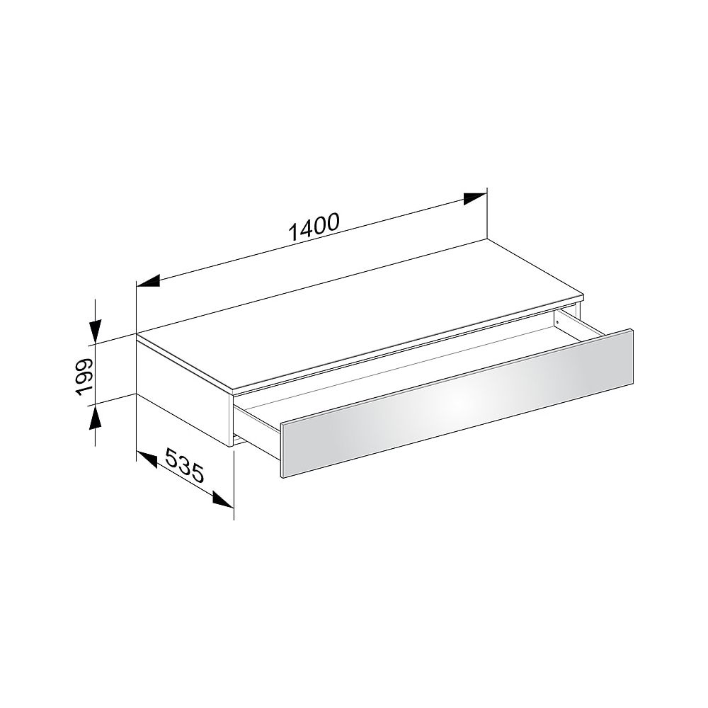 KEUCO Sideboard Edition 400 31760, 1 Auszug, weiß/Glas cashmere klar... KEUCO-31760740000 4017214524877 (Abb. 2)