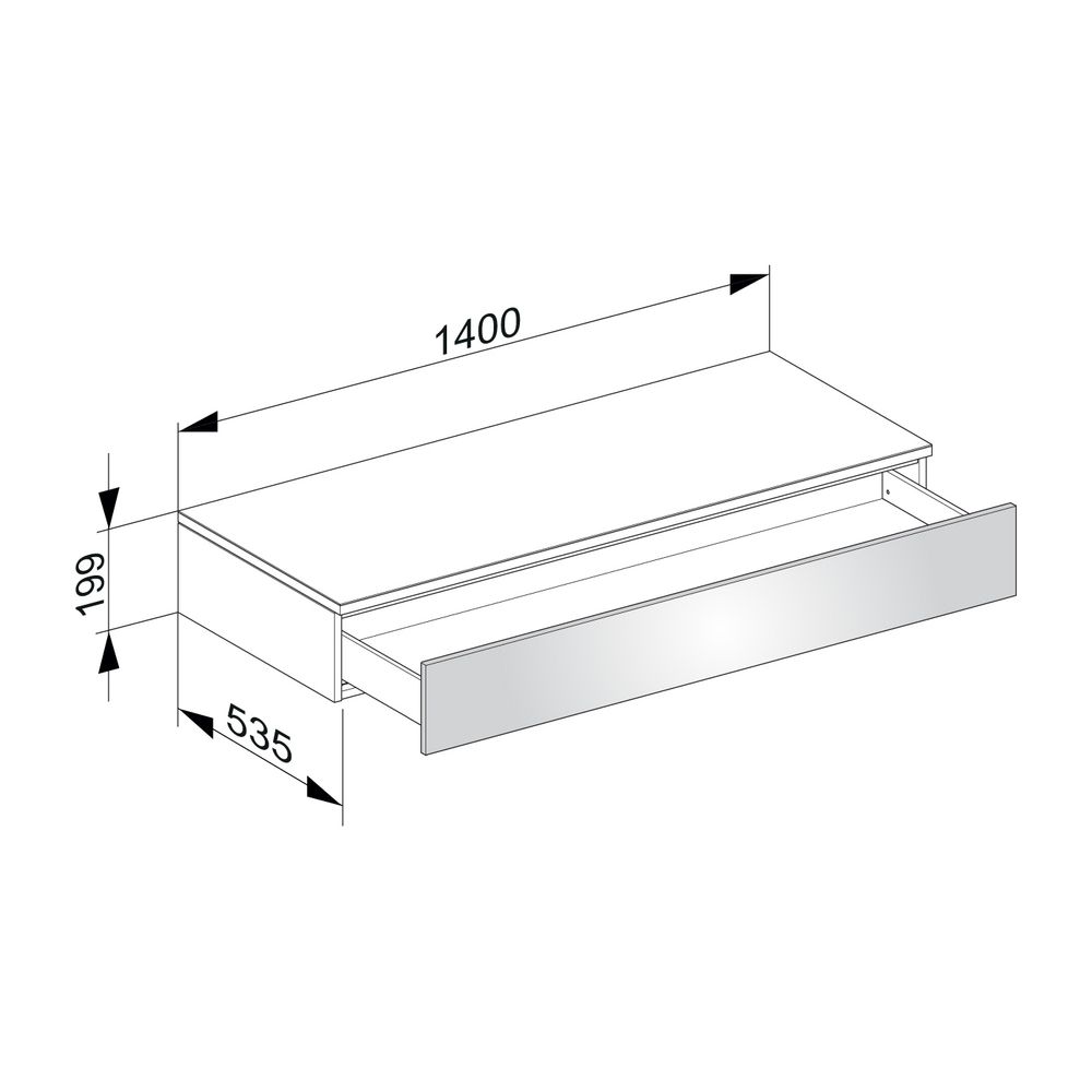 KEUCO Sideboard Edition 400 31760, 1 Auszug, weiß/Glas trüffel satiniert... KEUCO-31760730000 4017214524860 (Abb. 2)