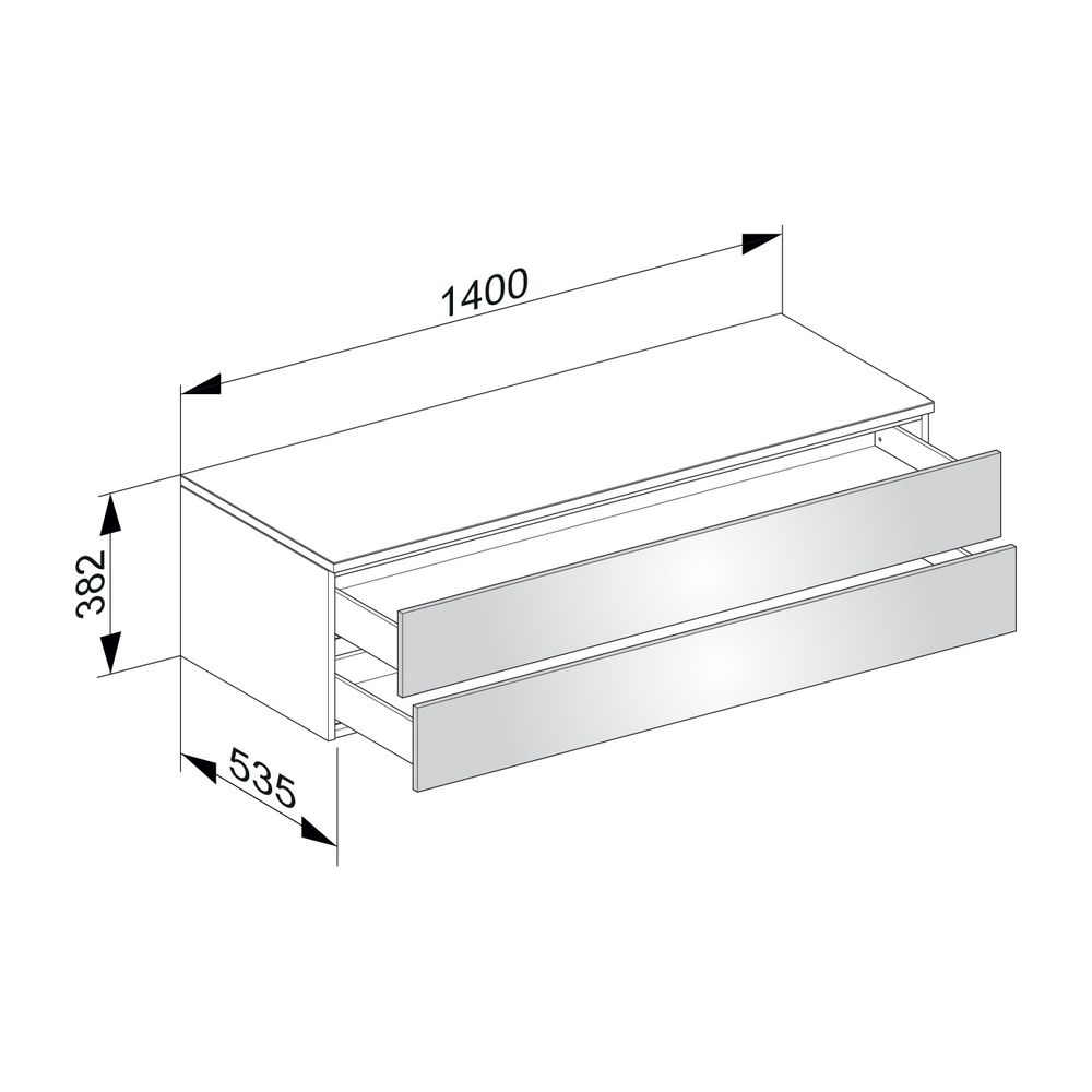 KEUCO Sideboard Edition 400 31762, 2 Auszüge, weiß/Glas weiß klar... KEUCO-31762300000 4017214525539 (Abb. 2)