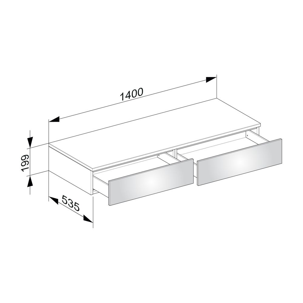 KEUCO Sideboard Edition 400 31764, 2 Auszüge, weiß Hochgl./Glas cashmereklar... KEUCO-31764840000 4017214550852 (Abb. 2)