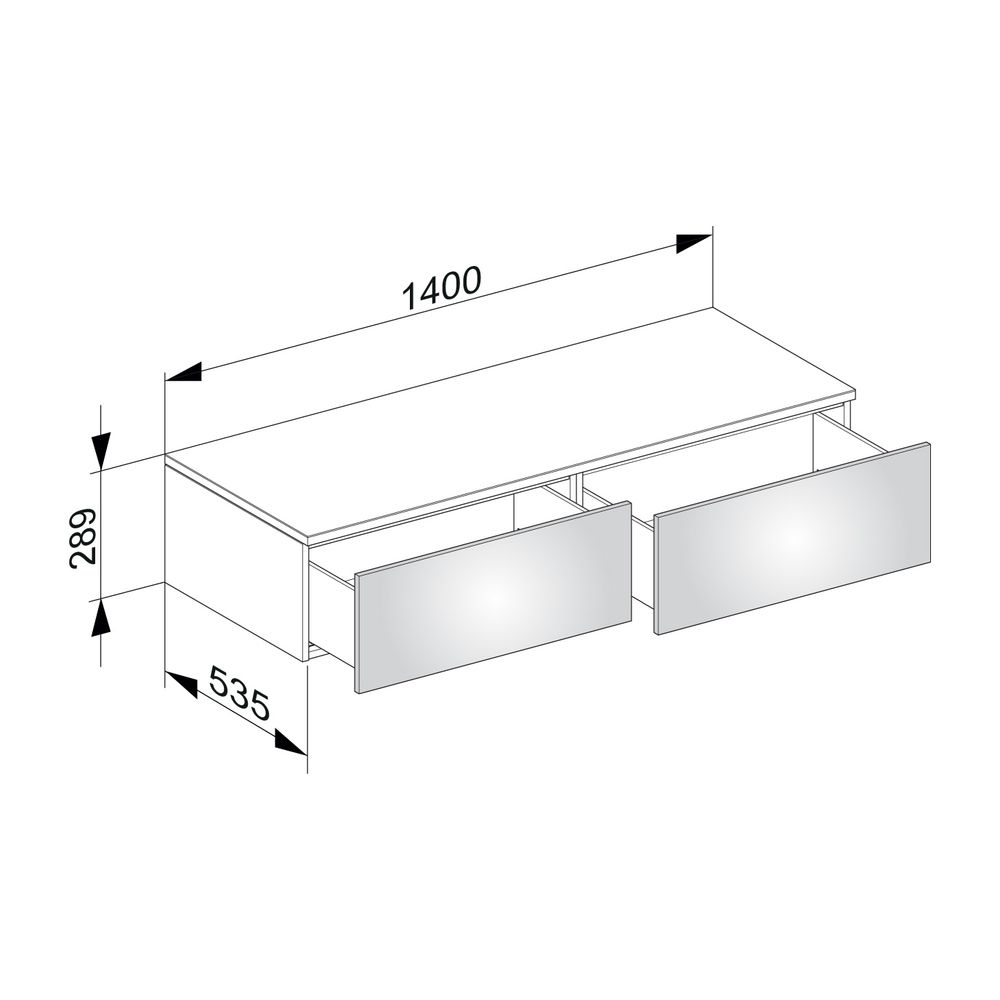 KEUCO Sideboard Edition 400 31765, 2 Auszüge, weiß/Glas trüffel klar... KEUCO-31765720000 4017214526666 (Abb. 2)