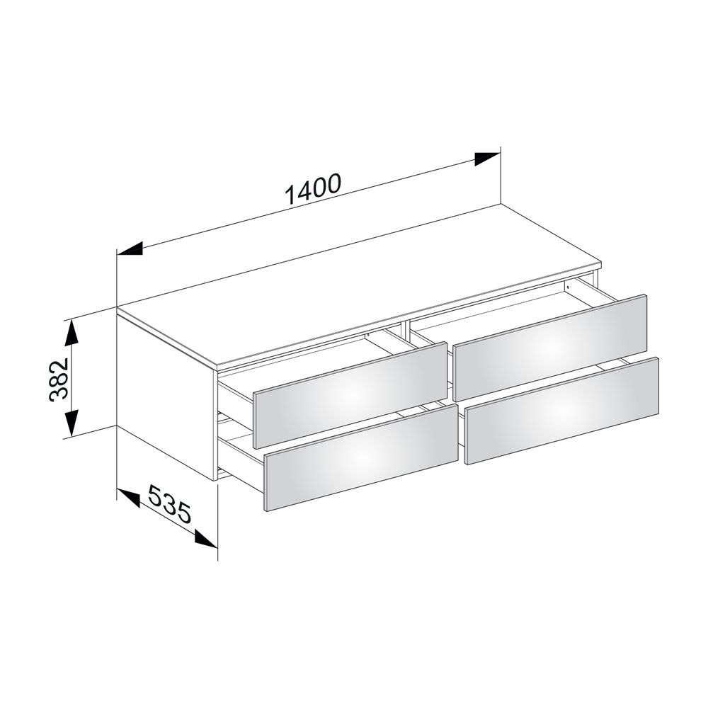 KEUCO Sideboard Edition 400 31766, 4 Auszüge, weiß/Glas weiß klar... KEUCO-31766300000 4017214526925 (Abb. 2)