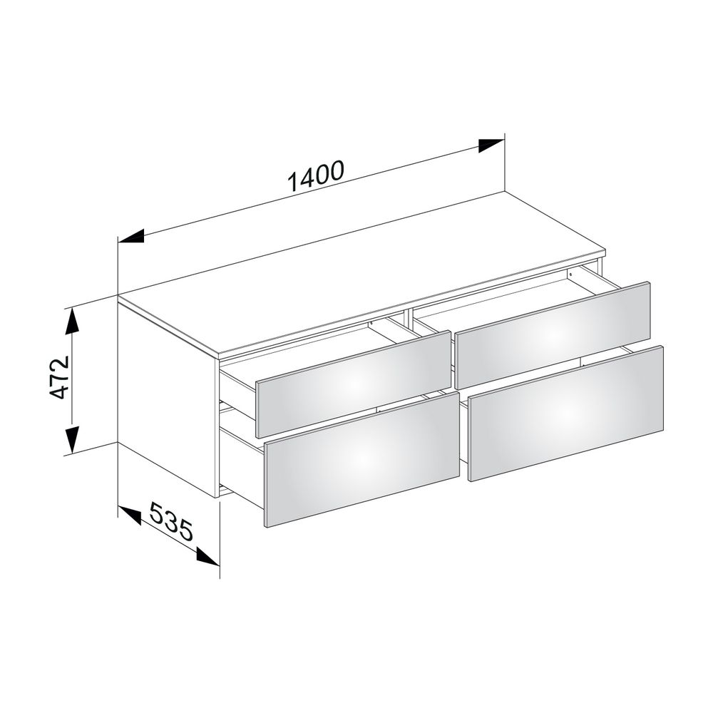 KEUCO Sideboard Edition 400 31767, 4 Auszüge, weiß Hochglanz/Glas trüffel klar... KEUCO-31767820000 4017214551200 (Abb. 2)