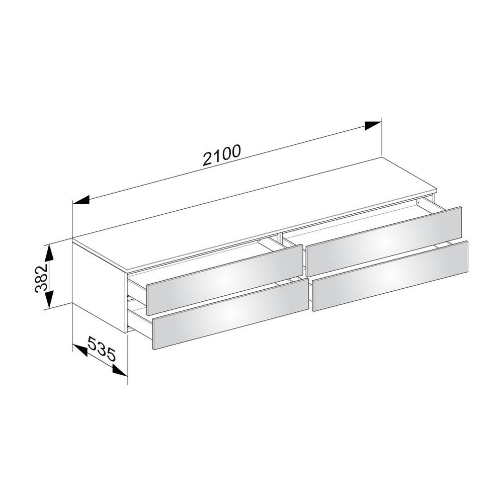 KEUCO Sideboard Edition 400 31772, 4 Auszüge, weiß/Glas trüffel klar... KEUCO-31772720000 4017214528387 (Abb. 2)