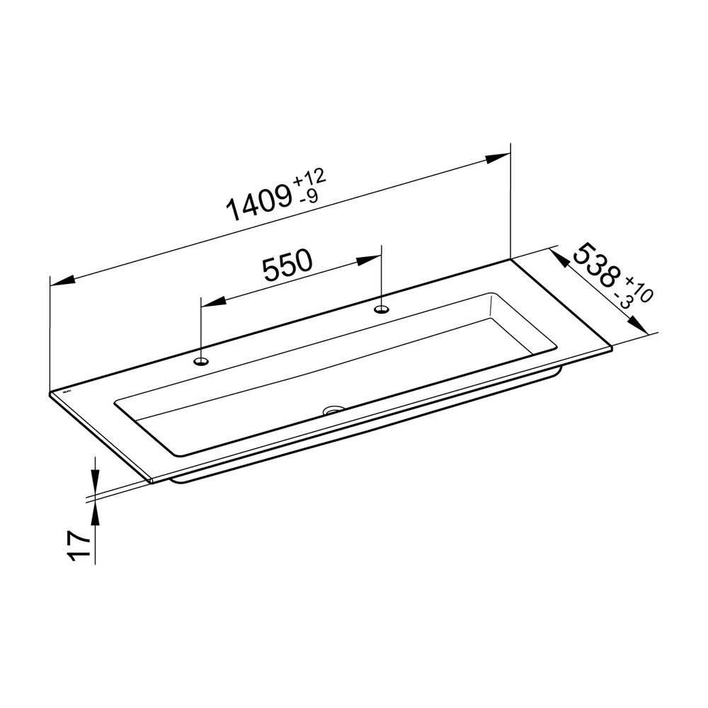 KEUCO Keramik-Waschtisch Royal 60 32160, für 2 x 1-Loch Armaturen, weiß... KEUCO-32160311402 4017214438655 (Abb. 2)